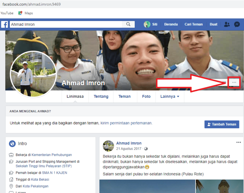 Cara melaporkan akun facebook 14 klik icon titik tiga