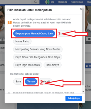 Cara melaporkan akun facebook 16 klik pura-pura menjadi orang lain dan klik teman