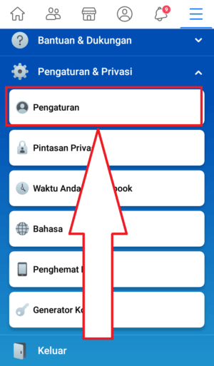 Cara mengganti nama di facebook 2 masuk ke pengaturan