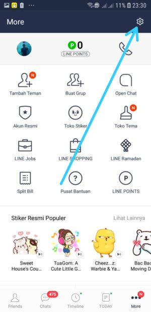 Cara mengirim foto ukuran asli (original) di LINE 12 Pilih Setting