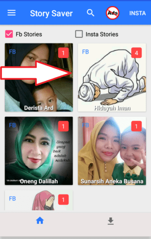 Cara download story (cerita) di Facebook 19 pilih dan klik story yang akan di download