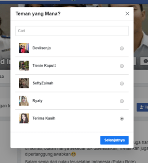 Cara melaporkan akun facebook 17 pilih teman yang mirip dan klik selanjutnya