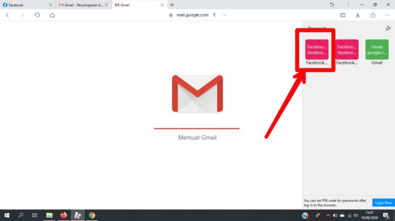 Cara melihat password yang tersimpan di UC Browser 2 tap situs yang ingin dilihat passwordnya