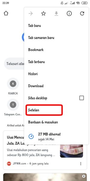 Cara melihat password yang tersimpan di Chrome 2 Tap setelan