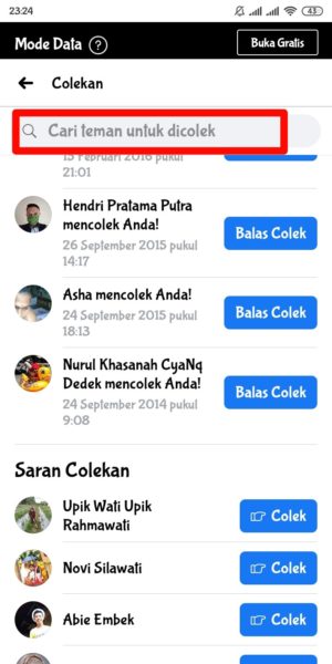 Cara mencolek teman di Facebook 4 tampilan halaman colek