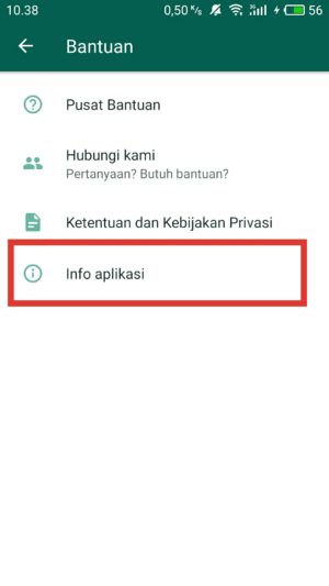 Cara melihat versi WhatsApp di ponsel kamu 4 pilih info aplikasi
