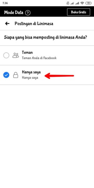 Cara agar orang tidak bisa menulis di wall Facebook kita 7 pilih "hanya saya"
