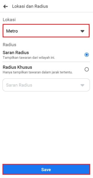 Cara aman belanja di marketplace Facebook 3 menentukan lokasi dan radius yang diinginkan