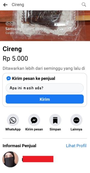 Cara aman belanja di marketplace Facebook 5 Melihat detail produk yang diinginkan