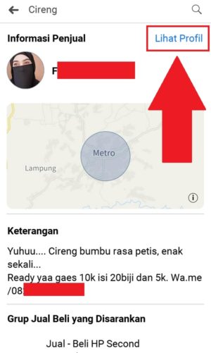 Cara aman belanja di marketplace Facebook 6 Lihat info profil akun penjual
