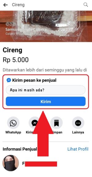 Cara aman belanja di marketplace Facebook 7 Menghubungi penjual untuk bertanya atau memesan produk