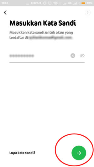 Cara login LINE tanpa verifikasi nomor HP lama 9 masukkan kata sandi