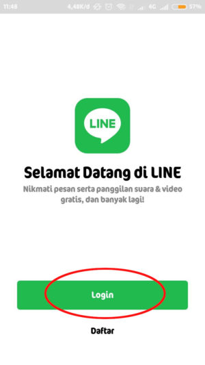 Cara login LINE tanpa verifikasi nomor HP lama 15 tap "login"