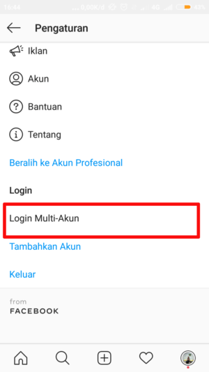 Cara memakai dan melepas fitur login multi-akun Instagram 10 tap "login multi akun"