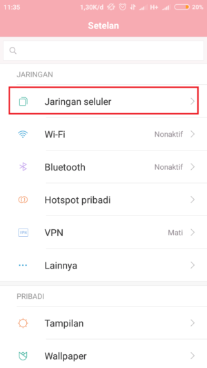 Cara mengatasi video Youtube lemot atau patah-patah 10 buka pengaturan "jaringan seluler"