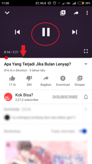 Cara mengatasi video Youtube lemot atau patah-patah 6 tap tombol pause dan tunggu sampai video selesai dimuat