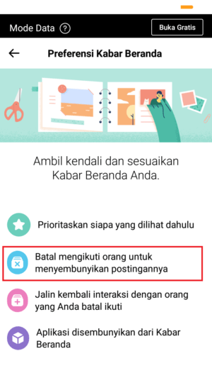 Cara menghilangkan postingan grup di beranda Facebook 5 pilih "batal mengikuti orang untuk menyembunyikan postingannya"