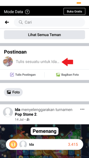 Cara menulis di dinding teman Facebook 4 Tulis sesuatu pada kolom yang tersedia