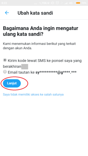 Cara mengatasi lupa password di Twitter 11 klik "lanjut"