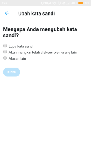 Cara mengatasi lupa password di Twitter 7 isi alasan mengganti password, klik "kirim"