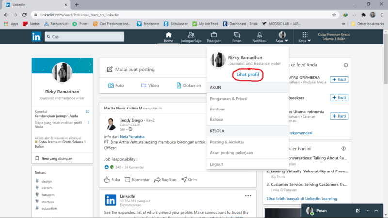 Cara download Curriculum vitae (CV) dari LinkedIn 4 Cara download Curriculum vitae (CV) dari LinkedIn 3