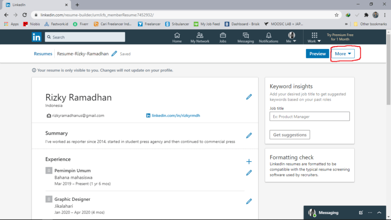Cara download Curriculum vitae (CV) dari LinkedIn 22 Cara download Curriculum vitae (CV) dari LinkedIn 21