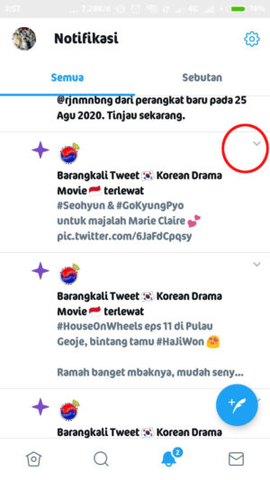 Apa arti tanda bintang ungu di Twitter ? 3 tap ikon panah ke bawah pada tweet berbintang ungu