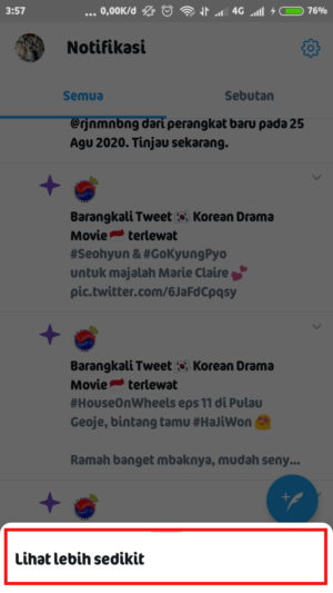 Apa arti tanda bintang ungu di Twitter ? 4 tap "lihat lebih sedikit"