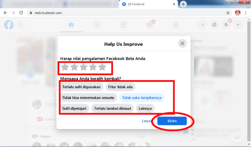 Cara merubah tampilan facebook ke versi yang lama 6 beri rating pada tampilan facebook beta (facebook baru), serta berikan alasan mengapa berpindah ke facebook klasik