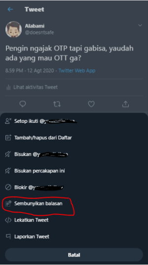 Cara menggunakan fitur "sembunyikan balasan tweet" di Twitter 4 Cara menggunakan fitur "sembunyikan balasan tweet" di Twitter 3