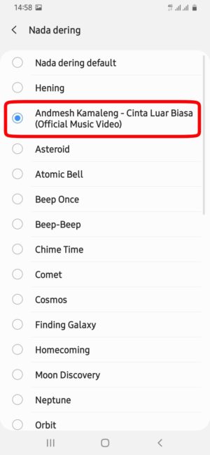 Cara mengganti nada dering WhatsApp (bisa dengan lagu/mp3) 56 Lagu sudah masuk ke pilihan nada dering di WhatsApp