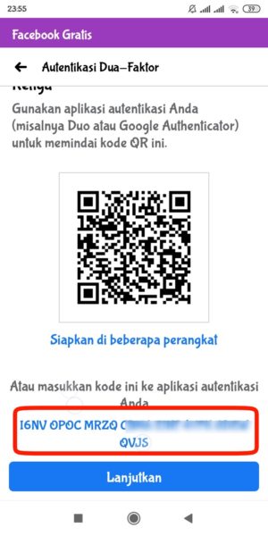 Cara mengaktifkan "Autentikasi Dua Faktor" di Facebook 7 copy kode