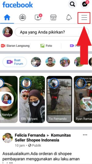 Cara membuat undangan acara/event di Facebook 1 Tampilan halaman utama Facebook