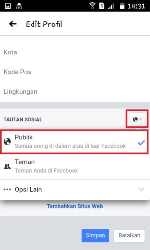 Cara menambahkan link Instagram di bio Facebook 8 Pilih setelan Publik agar link akun Instragram terlihat oleh semua orang.