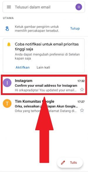 Cara mengganti email Instagram di HP 7 buka email instagram