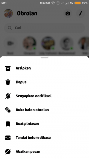 Cara melihat pesan yang diarsipkan di Messenger 1 mengarsipkan pesan di messenger