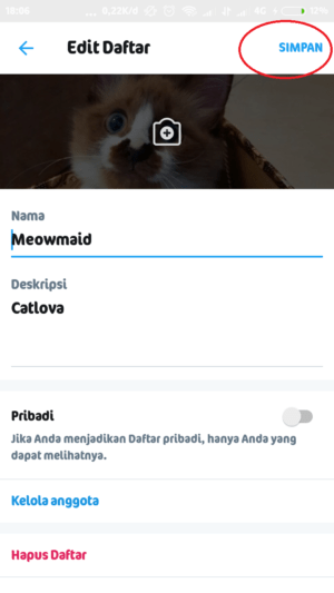 Cara membuat (dan menggunakan) fitur list di Twitter 14 kembali, kemudian simpan perubahan