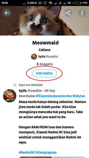 Cara membuat (dan menggunakan) fitur list di Twitter 19 tap edit daftar