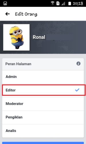 Cara menambahkan admin di halaman Facebook 13 Ganti admin menjadi editor
