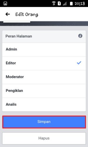Cara menambahkan admin di halaman Facebook 14 Tap tombol “Simpan” untuk menyimpan pengaturan.