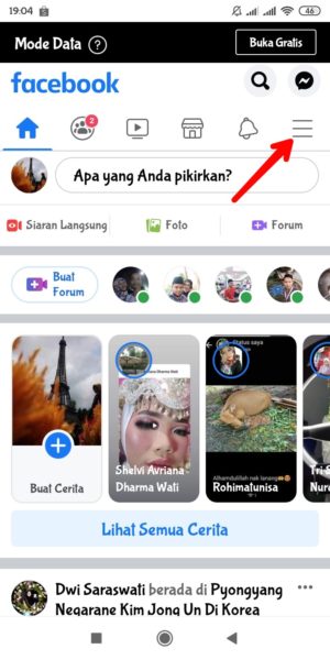 Cara menonaktifkan autentikasi dua faktor Facebook 1 tap menu hamburger