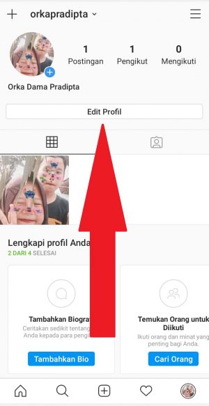 Cara mengganti email Instagram di HP 2 klik edit profil