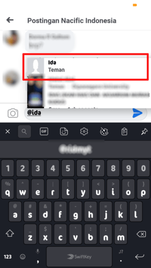 Cara menyebut nama di komentar facebook 4 tap nama teman