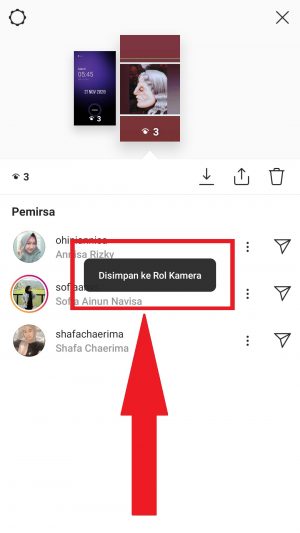 Cara download sorotan Instagram kamu dan orang lain 23 notifikasi jika sudah berhasil di simpan