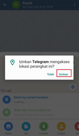 Cara Share Lokasi Secara Real Time di Telegram 4 pilih menu izinkan