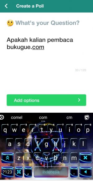 Cara membuat polling di WhatsApp 10 buat pertanyaan dan klik add option