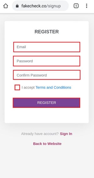 Cara cek followers Instagram asli atau palsu 3 Membuat akun terlebih dahulu di Fakecheck.co