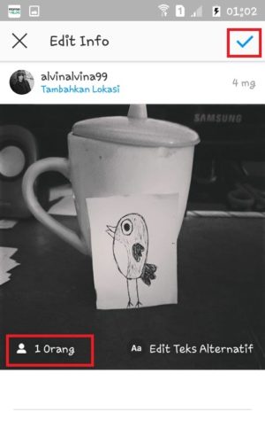 Cara nge-tag dan mention di Instagram (untuk pemula) 21 Tap sekali lagi icon “Ceklis”-nya