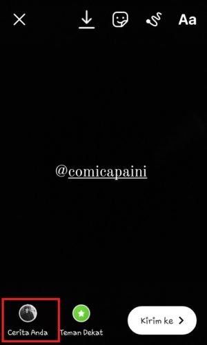 Cara nge-tag dan mention di Instagram (untuk pemula) 27 Tap "Cerita Anda"
