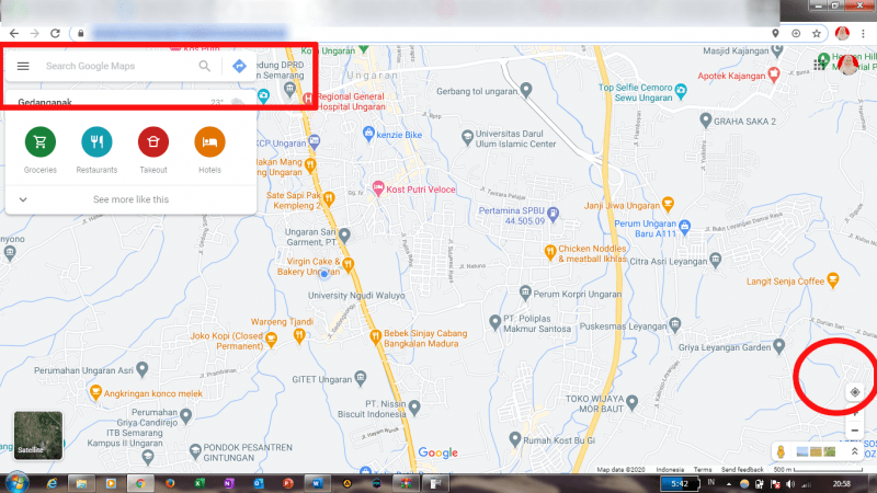 Cara share lokasi lewat WhatsApp (panduan lengkap) 17 klik ikon bidik untuk mengetahui lokasi kita di maps, atau lakukan pencarian lokasi